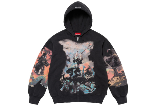Supreme Frazettta Zip Up Hooded Sweatshirt 'Black' (FW24)