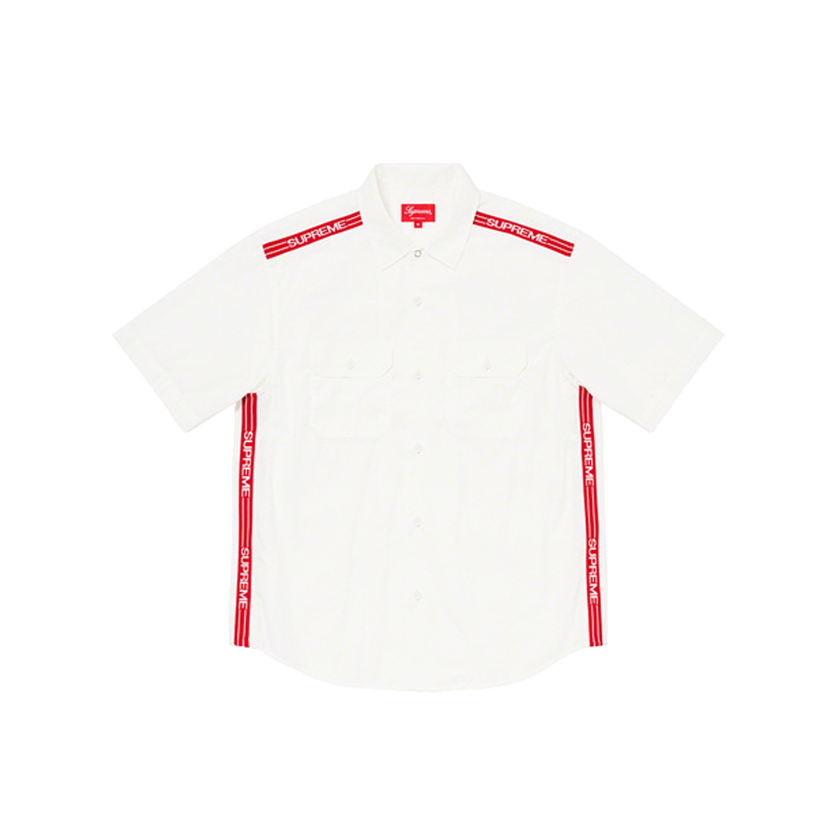Supreme Logo Rib S/S Work Shirt White (SS21) WHITE sneaker – authenticated on KLEKT