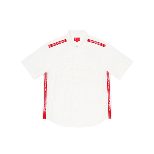 Supreme Logo Rib S/S Work Shirt White (SS21)