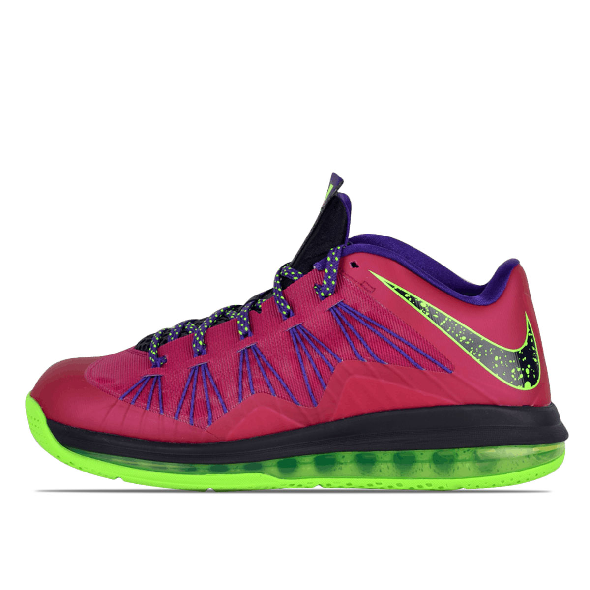 Nike LeBron X Low LeBroncurial (2013) RED PLUM/ELECTRIC GREEN; RASBPERRY RED/COURT PURPLE-FLASH LIME sneaker – authenticated on KLEKT