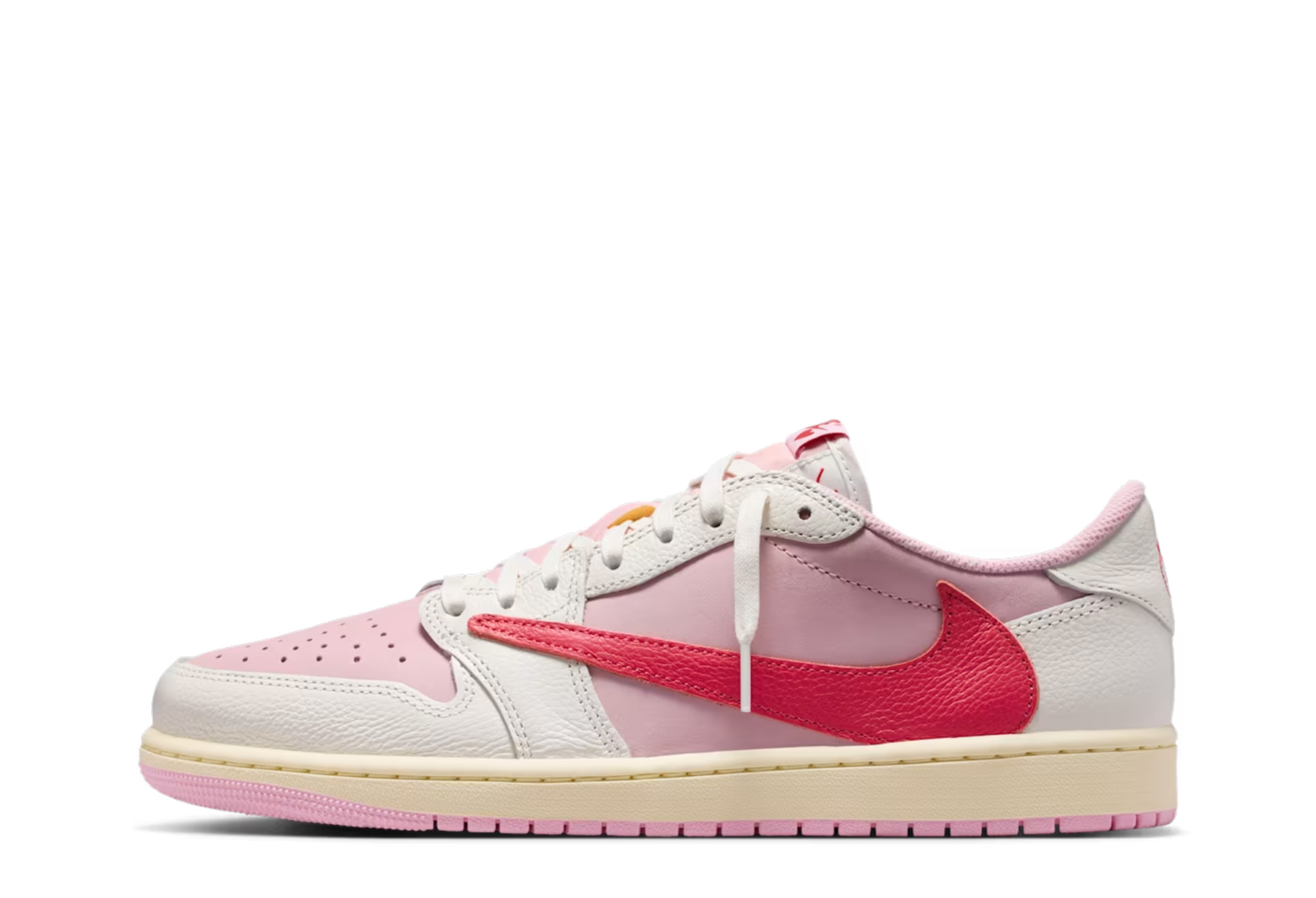 Air Jordan x Travis Scott 1 Low OG 'Tropical Pink' (2026) Sail/Tropical Pink/Shy Pink/Muslin sneaker – authenticated on KLEKT