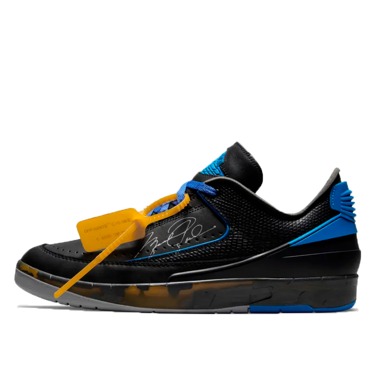 Air Jordan 2 x Off-White Retro Low SP 'Black Blue' (2021) BLACK/BLUE-GREY sneaker – authenticated on KLEKT