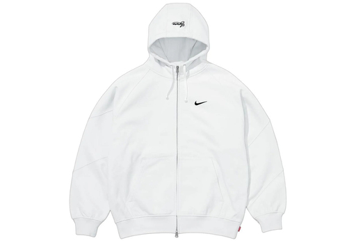 Supreme x Nike Zip Up Hooded Sweatshirt 'White' (SS25) – authenticated on KLEKT