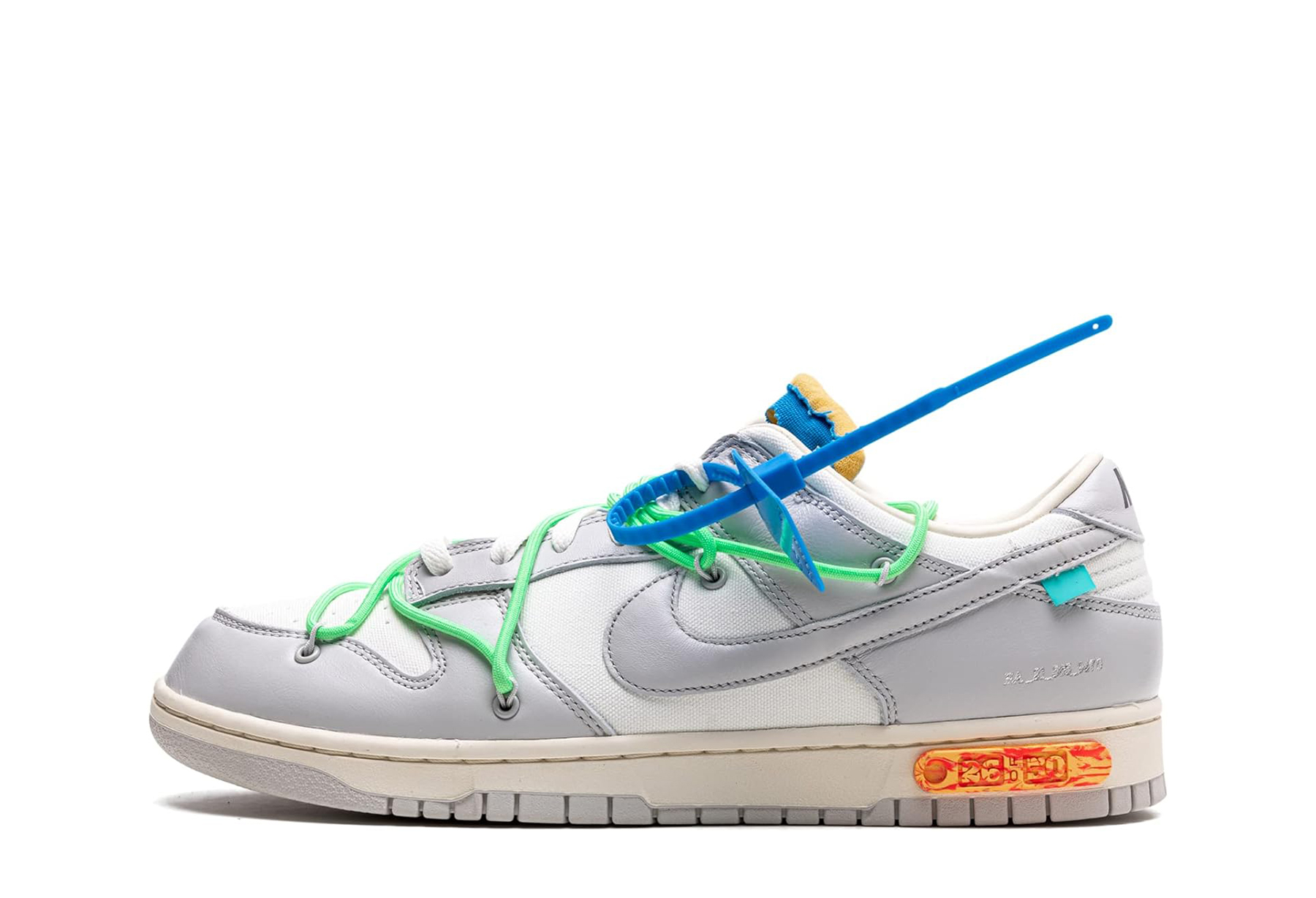 Nike x Off-White Dunk Low 'Lot 26' (2021) WHITE/NEUTRAL GREY-VACHETTA TAN-SEAFOAM sneaker – authenticated on KLEKT
