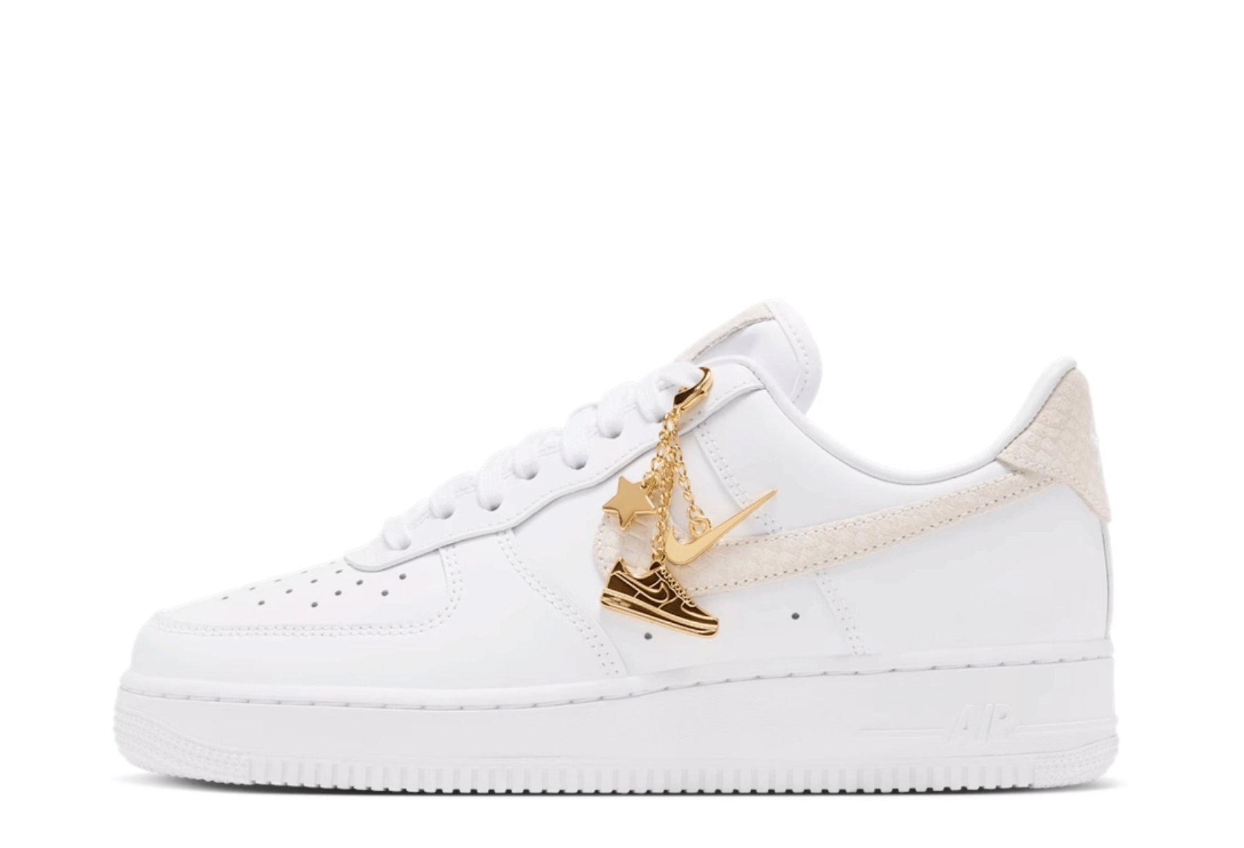 Nike Air Force 1 '07 Swoosh Chain WMNS 'Metallic Gold' (2026) White/Metallic Gold/White sneaker – authenticated on KLEKT