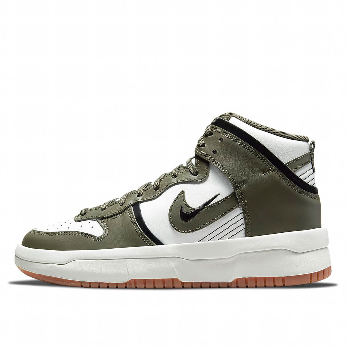 Nike WMNS Dunk High Up 'Cargo Khaki' (2021) SUMMIT WHITE/CARGO KHAKI-BLACK sneaker – authenticated on KLEKT