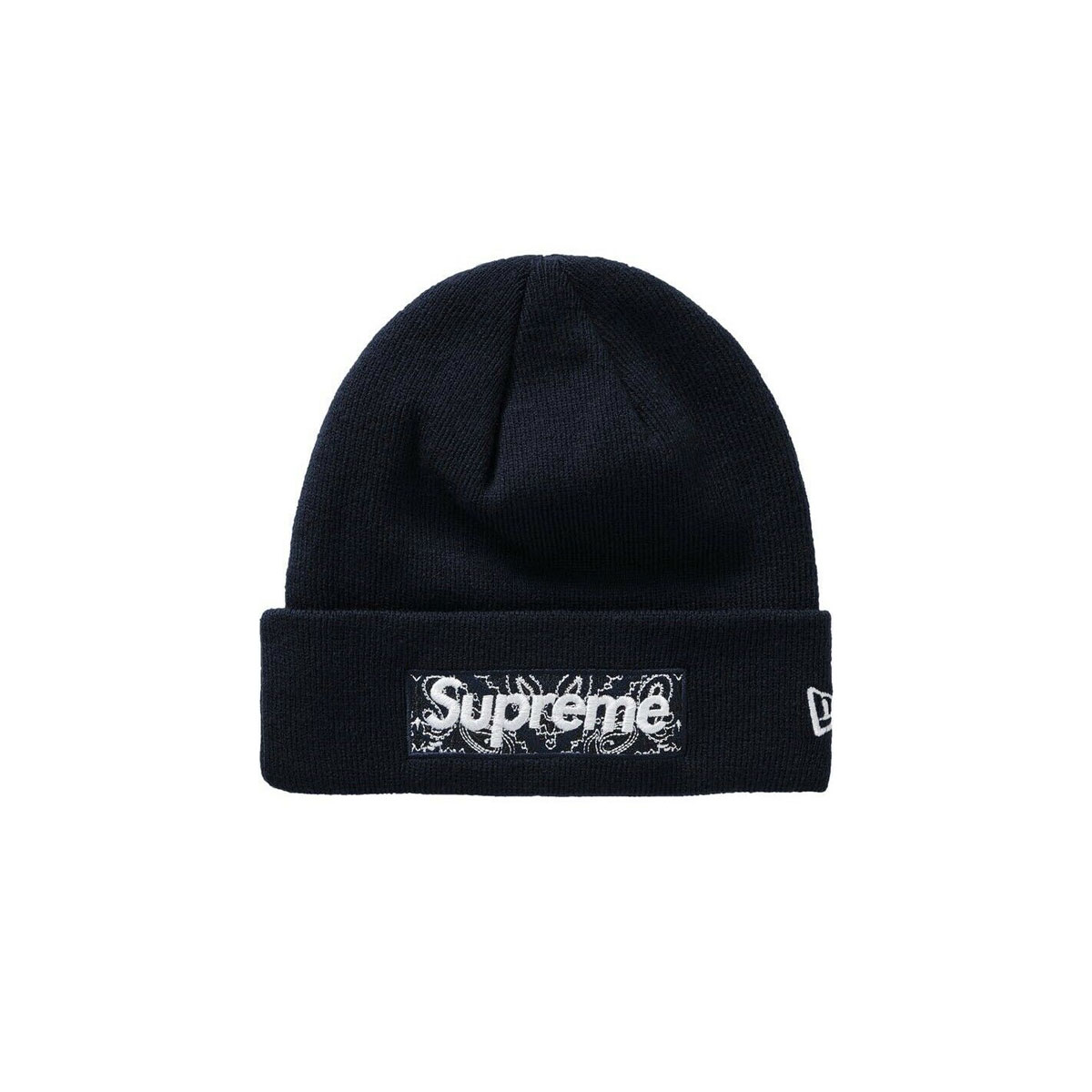 Supreme New Era Bandana Box Logo Beanie Navy (FW19) NAVY sneaker – authenticated on KLEKT