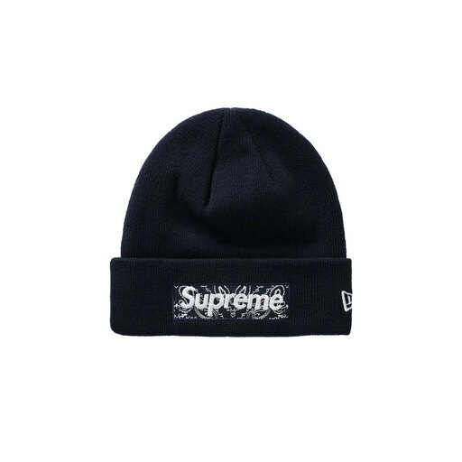 Supreme New Era Bandana Box Logo Beanie Navy (FW19)