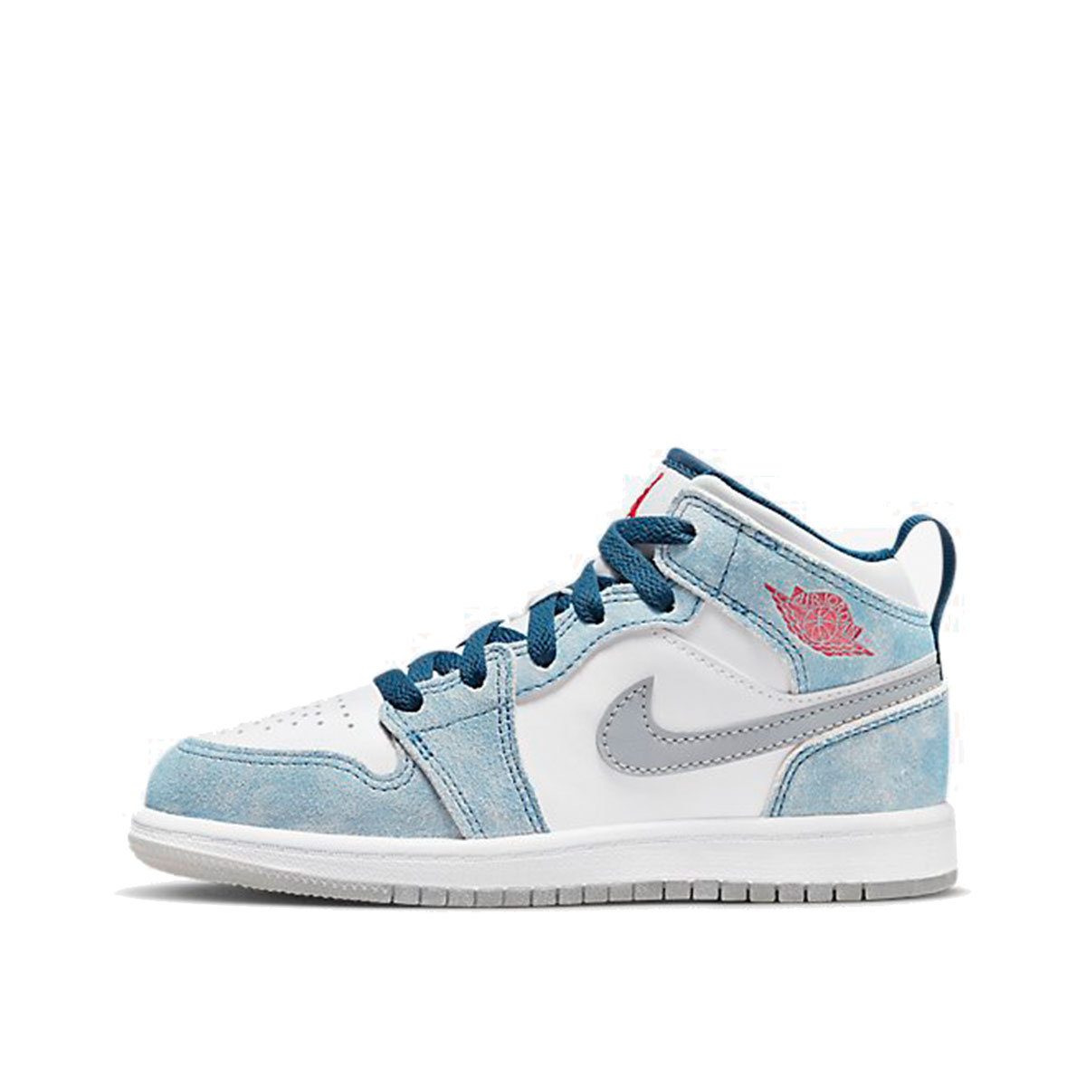 Air Jordan 1 Mid SE French Blue Light Steel (PS) (2022) FRENCH BLUE/WHITE/LIGHT STEEL GREY/FIRE RED sneaker – authenticated on KLEKT