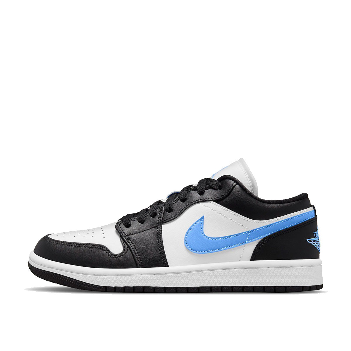 Air Jordan 1 Low Black WMNS 'University Blue White' (2021)  BLACK/UNIVERSITY BLUE-WHITE sneaker – authenticated on KLEKT