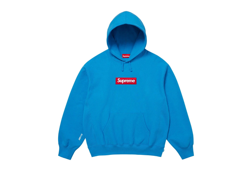 Supreme Box Logo Hooded Sweatshirt 'Cyan' (FW25) – authenticated on KLEKT