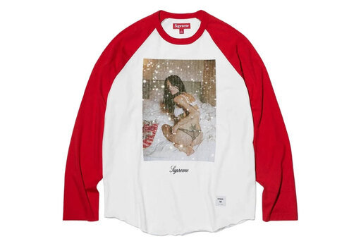 Supreme x Larry Clark Sequin Raglan L/S Top 'Red' (FW26) – authenticated on KLEKT