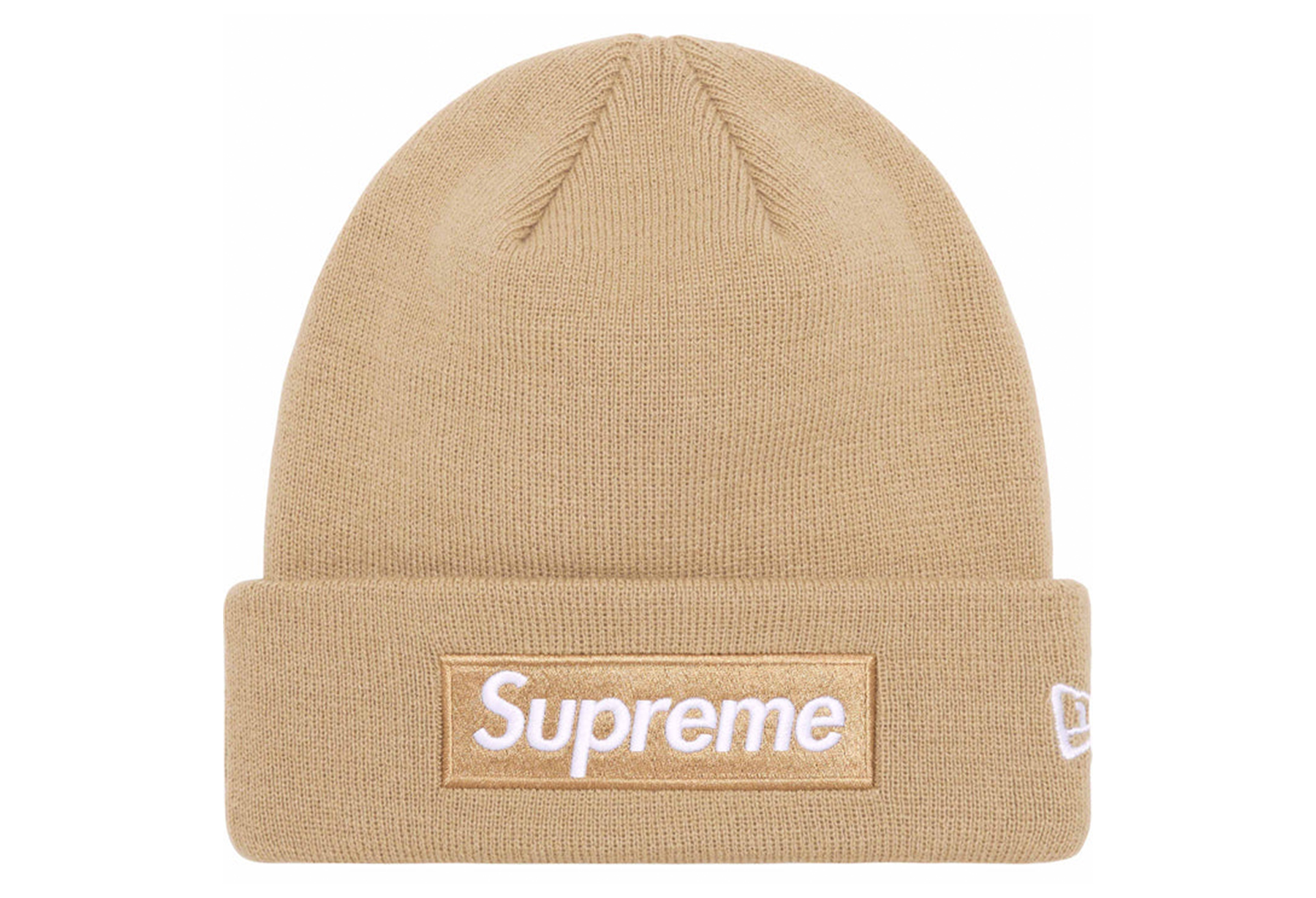 Supreme New Era Box Logo Beanie Dark Sand (FW23) DARK SAND sneaker – authenticated on KLEKT