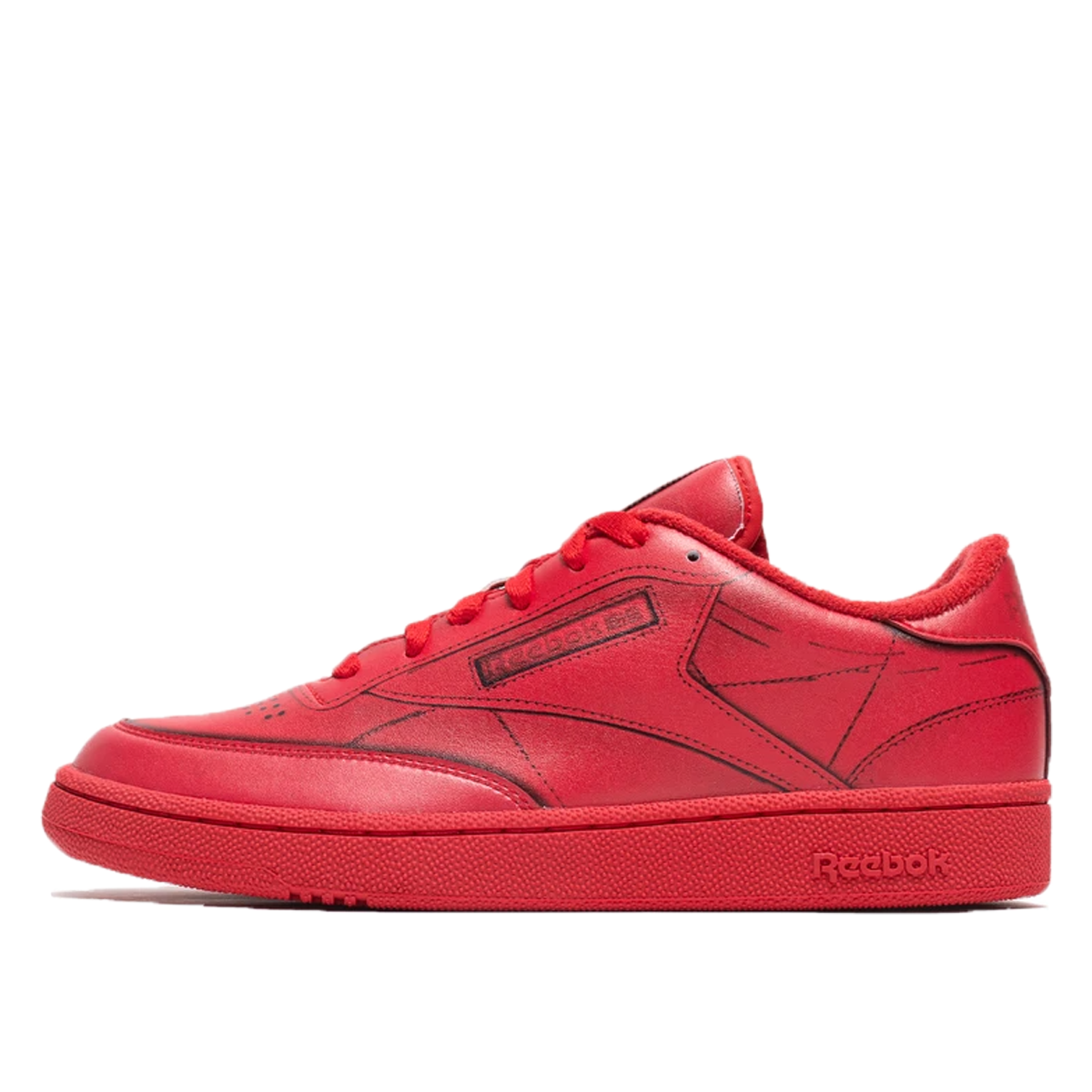 Reebok x Maison Margiela Club C Vector Red (2021) VECTOR RED/WHITE/BLACK sneaker – authenticated on KLEKT