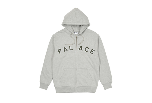 Palace Felt Letters Zip Hood Grey Marl (SS22)