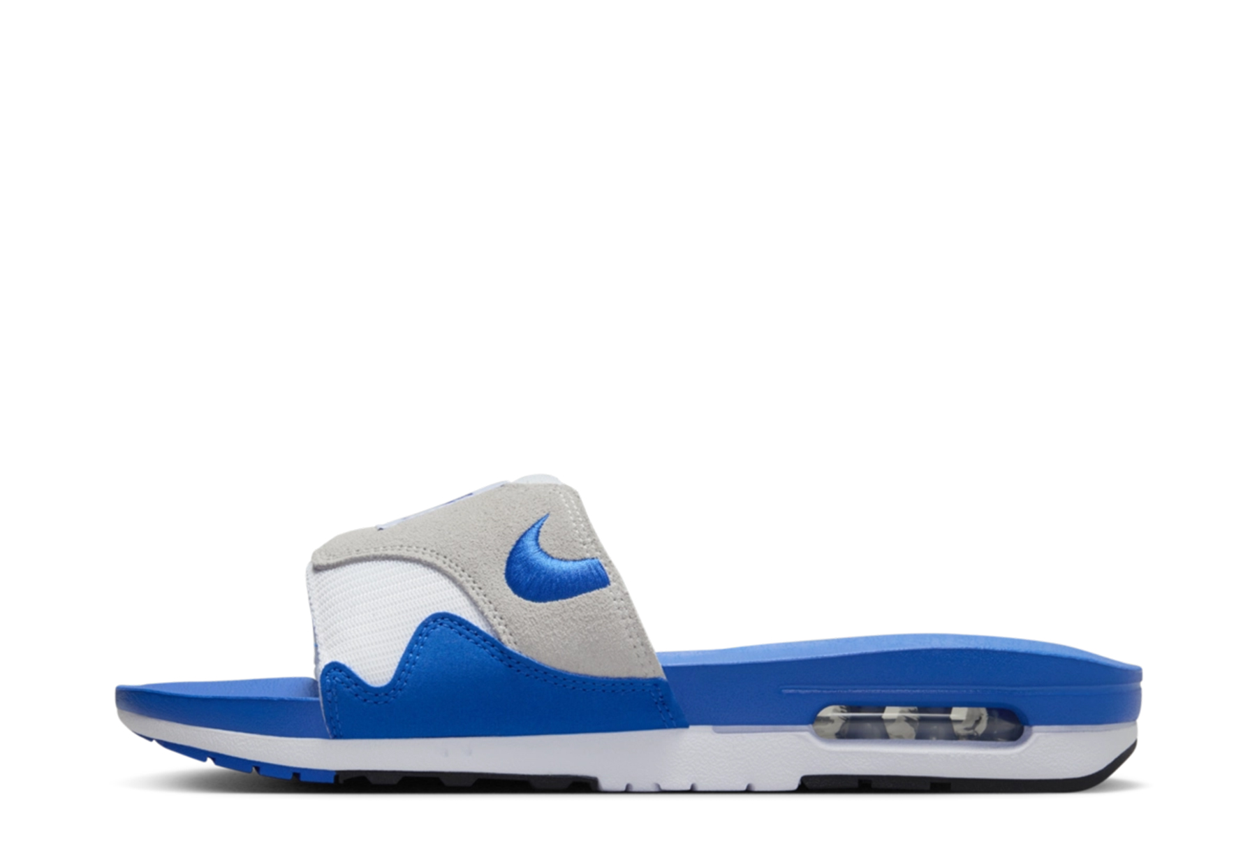 Nike Air Max 1 Slide OG 'Royal' (2024) White/Royal Blue/Black/Neutral Grey sneaker – authenticated on KLEKT