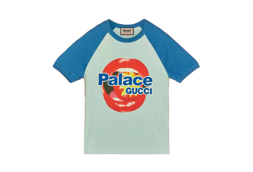 Gucci x Palace Printed Cotton Jersey T-Shirt Light Blue (FW22)