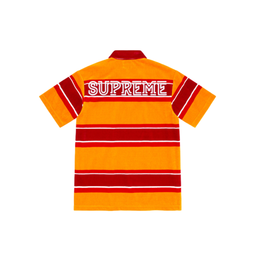 Stripe Velour Polo Gold (SS21) Brand New