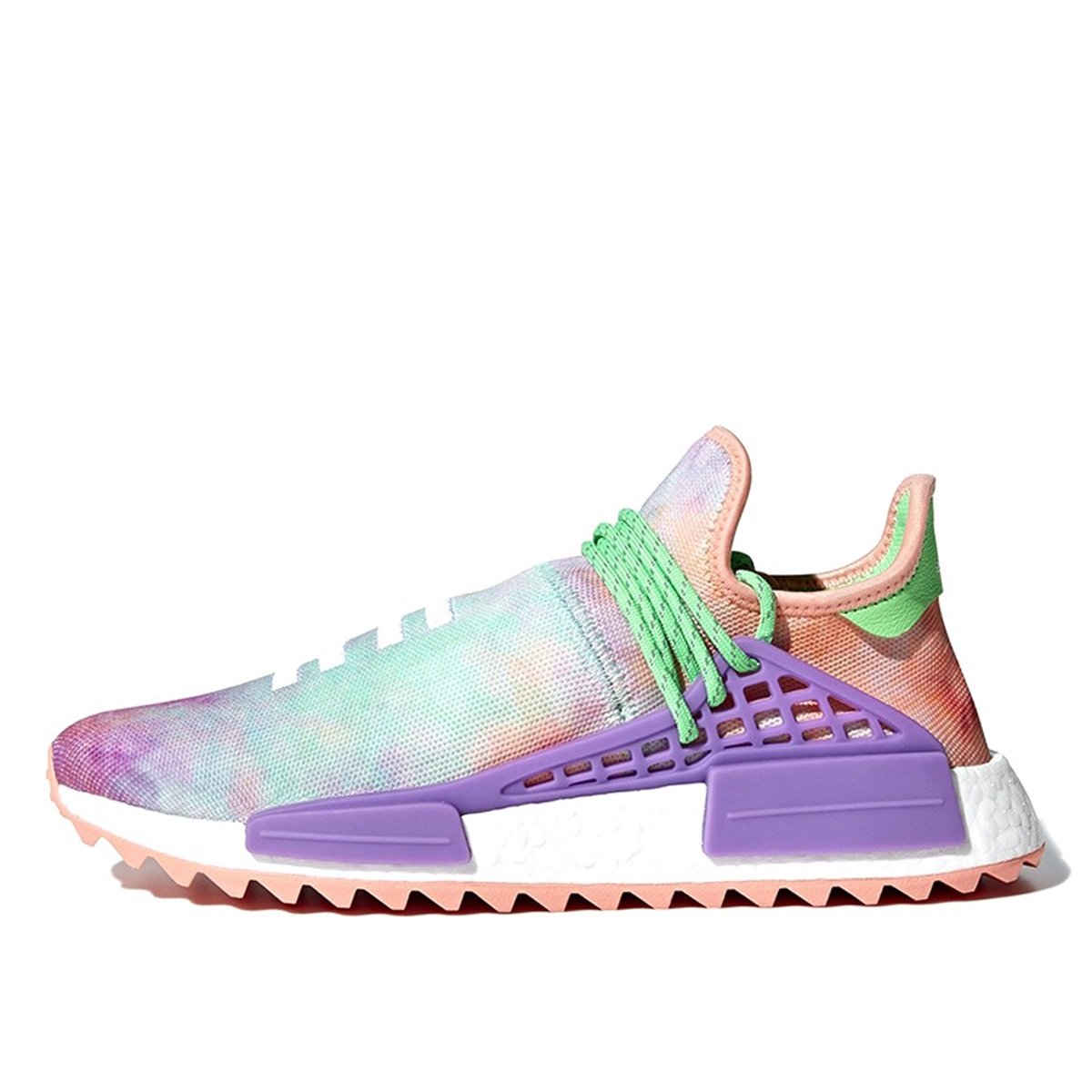 Adidas x Pharrell Williams PW NMD Human Race HU Holi Chalk Coral/Lab Purple sneaker – authenticated on KLEKT