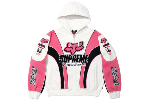 Supreme x Fox Racing Zip Up Hooded Sweatshirt 'White' (FW25) – authenticated on KLEKT