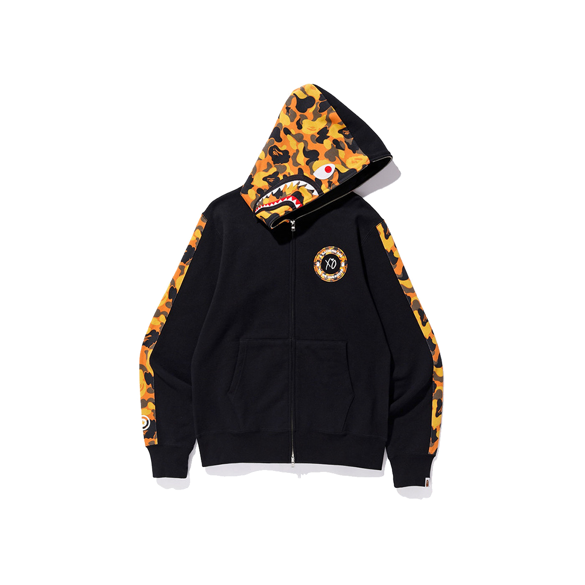 Bape x XO The Weeknd Camo Bape Shark Zip Hoodie Black (FW18) Black/Orange-Camo sneaker – authenticated on KLEKT