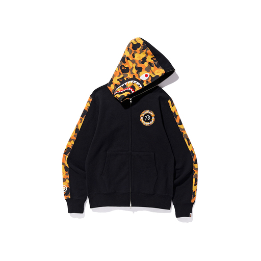 Bape x XO The Weeknd Camo Bape Shark Zip Hoodie Black (FW18)