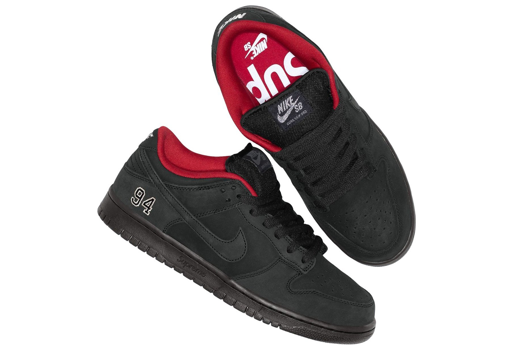 Nike SB x Supreme Dunk Low 'Black' (2025) Black/Black-Black sneaker – authenticated on KLEKT