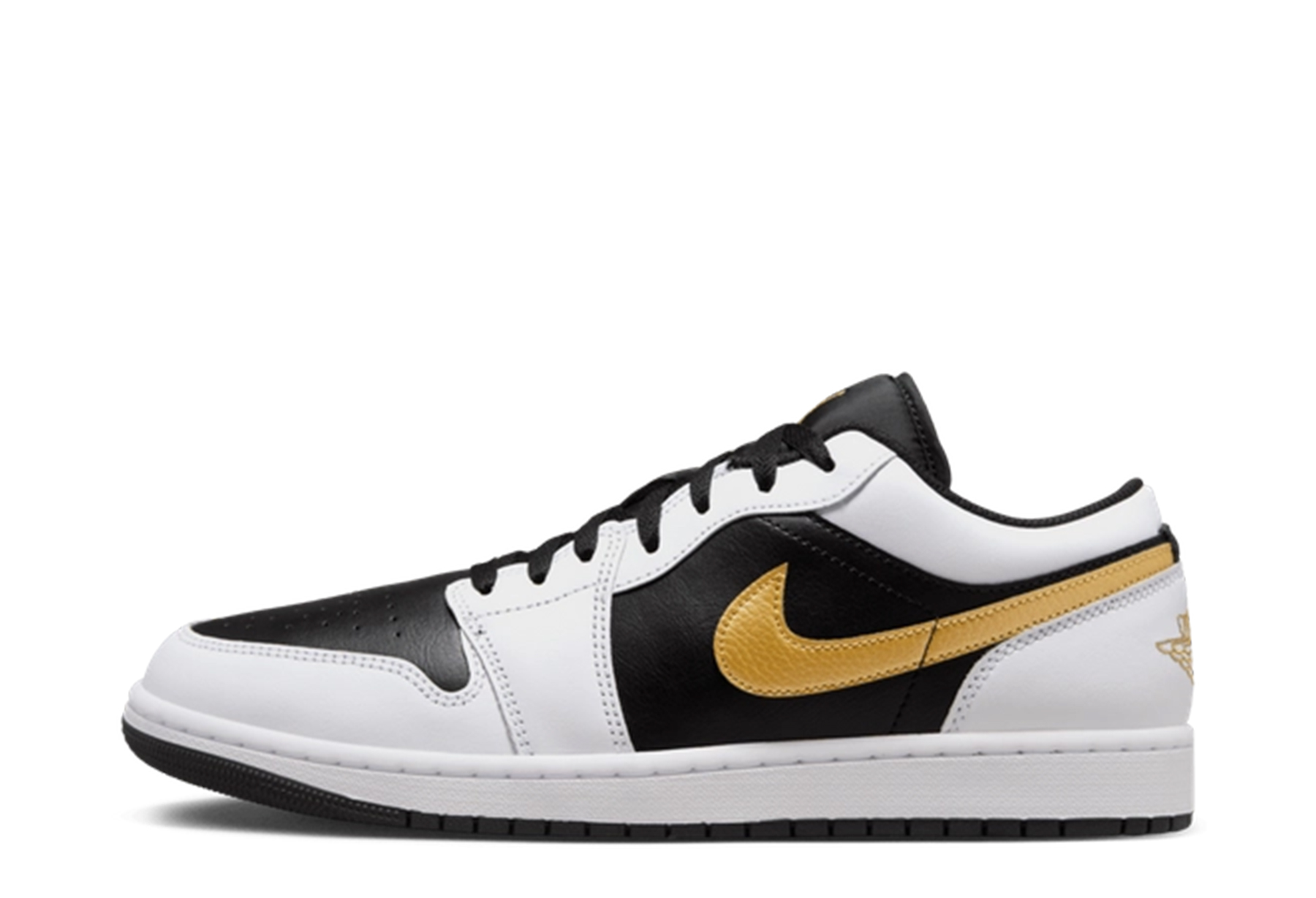 Air Jordan 1 Low 'Gold Swoosh' (2024) White/Black/Gold sneaker – authenticated on KLEKT
