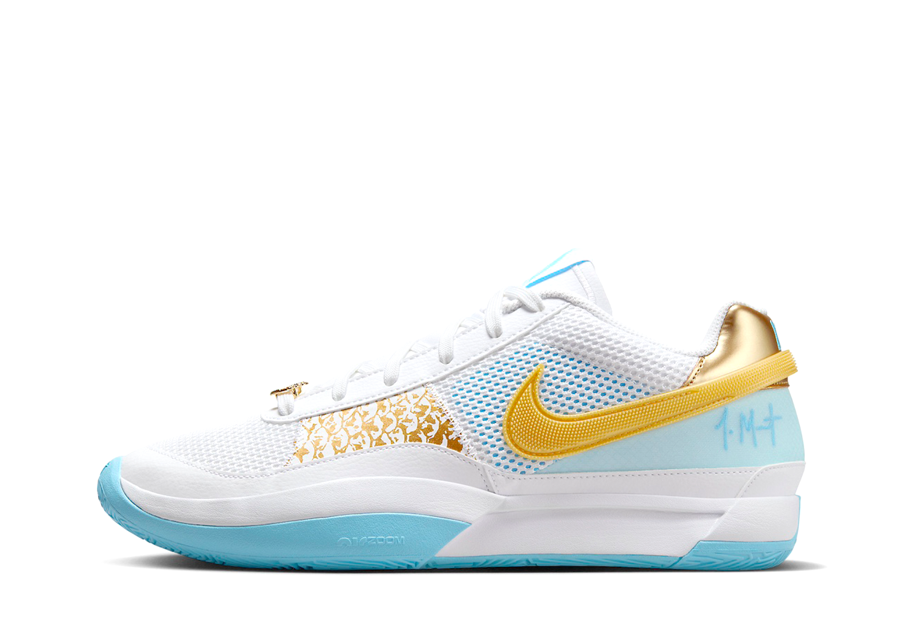 Nike Ja 1 'Chinese New Year' (2024) White/Aquarius Blue-Glacier Blue-Metallic Gold sneaker – authenticated on KLEKT
