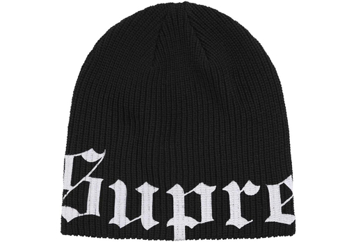 Supreme Old English Printed Beanie 'Black' (SS26) – authenticated on KLEKT