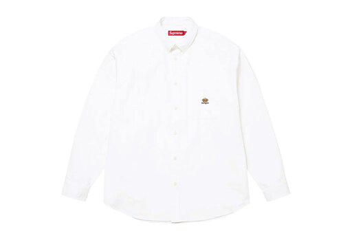 Supreme Loose Fit Flannel Oxford Shirt 'White' (FW26)