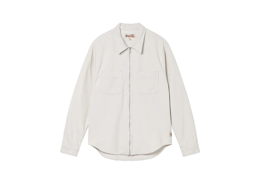 Stussy Wide Wale Cord Zip Shirt Bone (FW22)