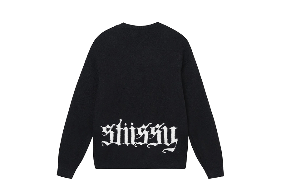 Stussy Gothic Sweater Black (FW22) BLACK sneaker – authenticated on KLEKT