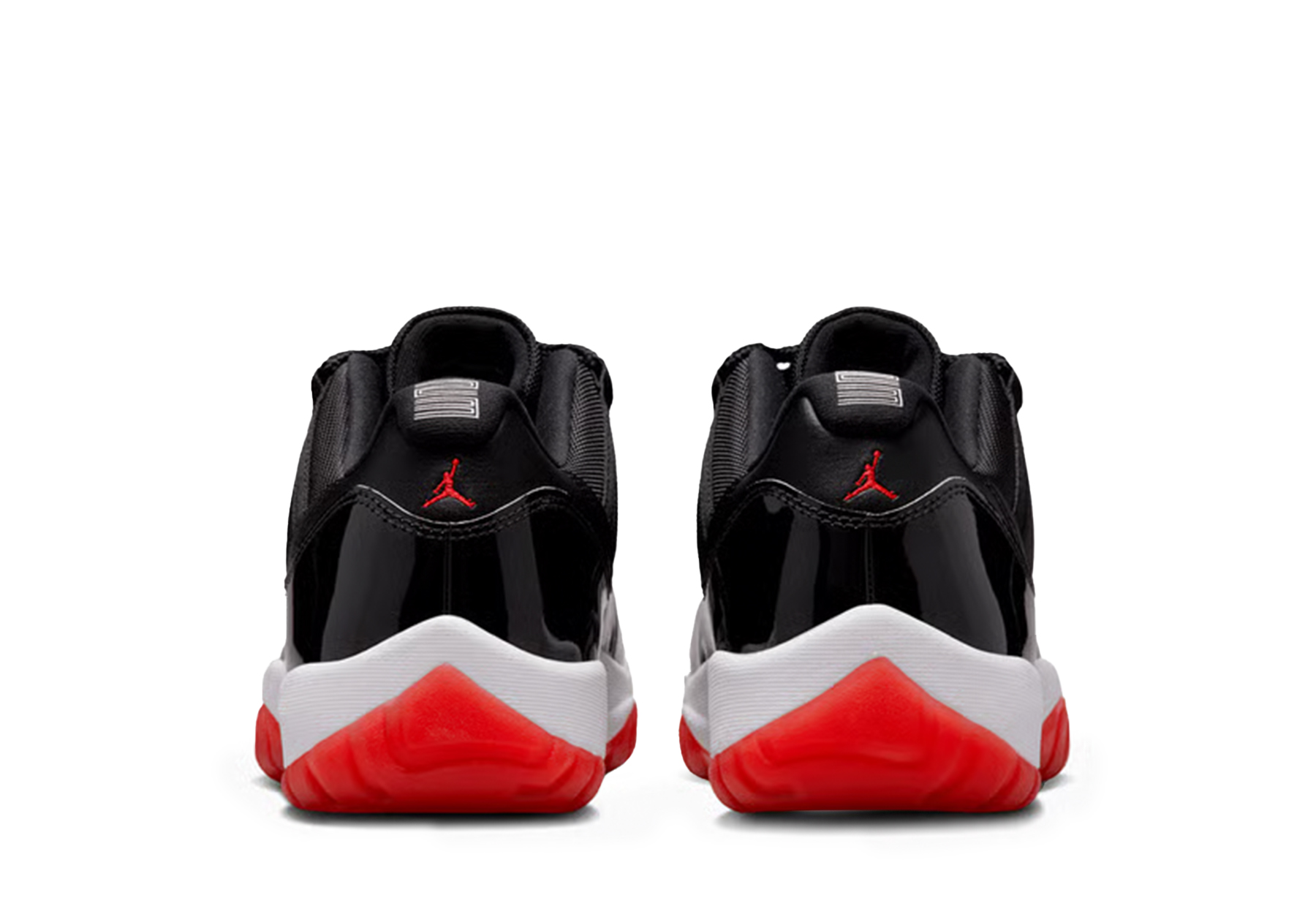 Air Jordan 11 Low 'Bred' (2025) Black/Red/White sneaker – authenticated on KLEKT