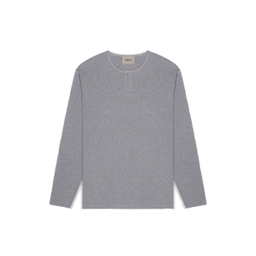 Fear Of God ESSENTIALS Thermal Longsleeve Henley T-Shirt Heather Grey (FW20)