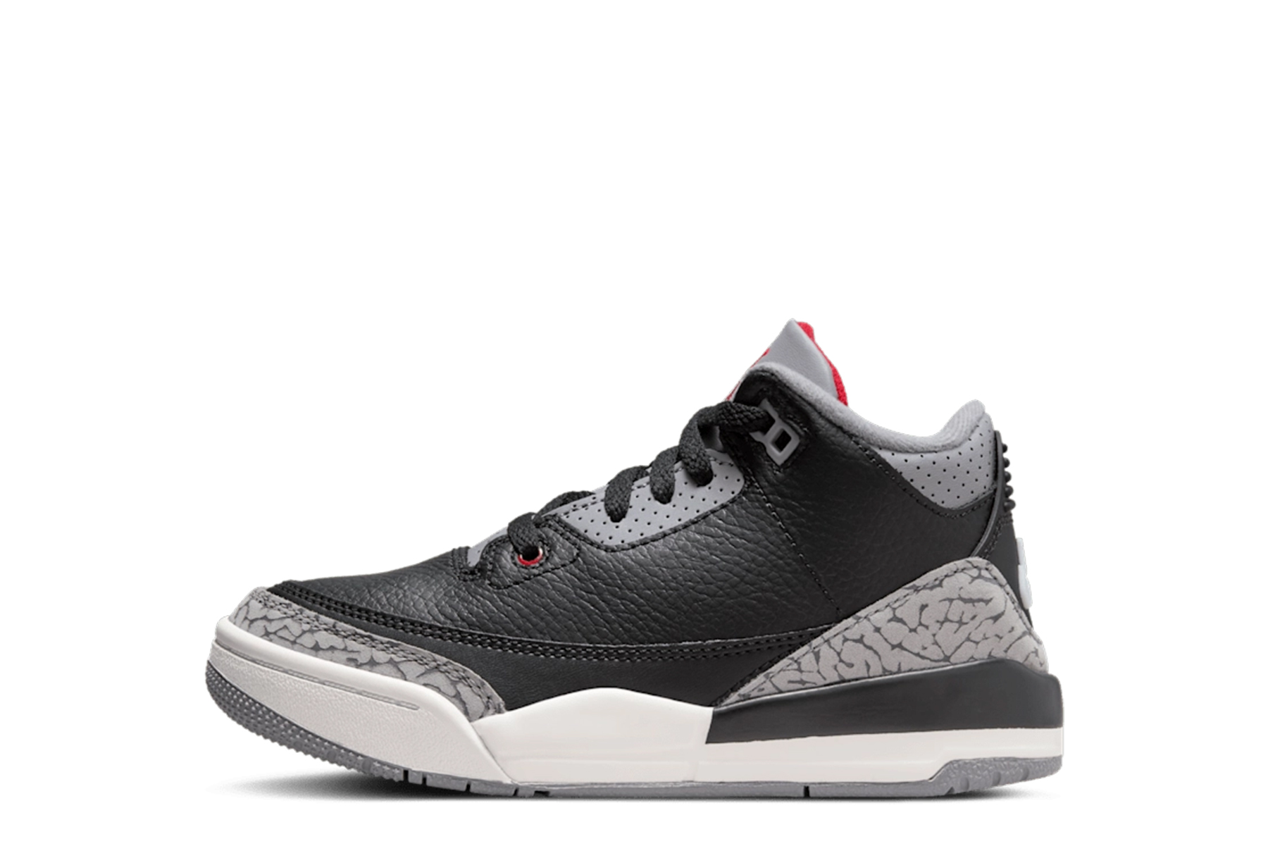 Air Jordan 3 OG PS 'Black Cement' (2024) Black/Fire Red/Cement Grey sneaker – authenticated on KLEKT