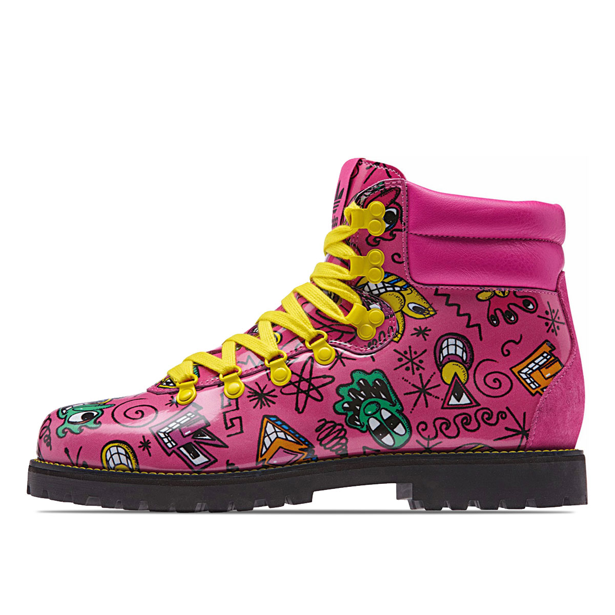 Adidas Jeremy Scott JS Face Hiking Boot (2014) Pink/Yellow/Black sneaker – authenticated on KLEKT