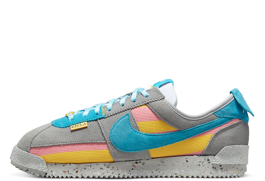 Nike x Union LA Cortez Grey/Yellow (2022)  GREY/BLUE/PINK/YELLOW sneaker – authenticated on KLEKT