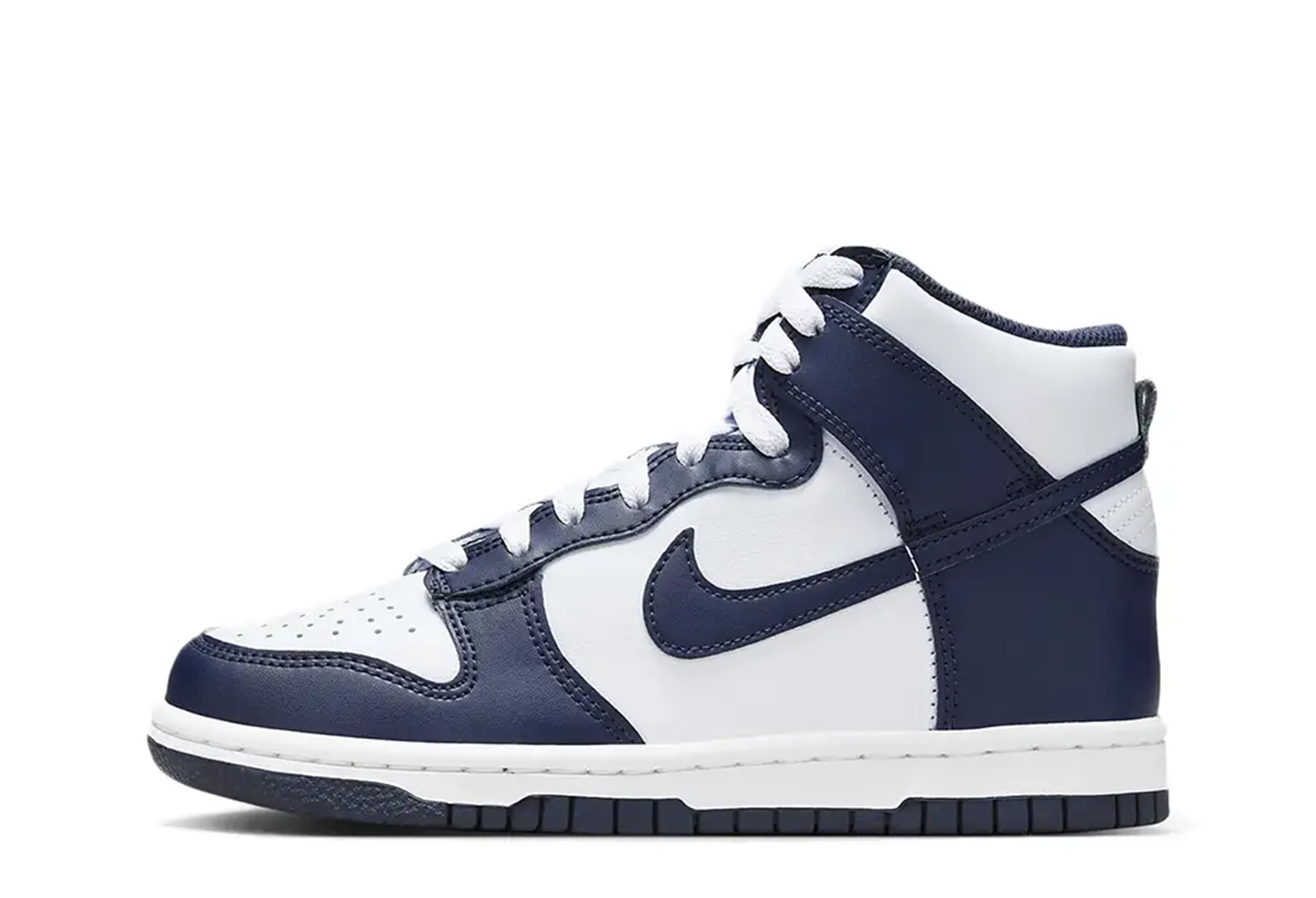 Nike Dunk High GS 'White Midnight Navy' (2023) WHITE/MIDNIGHT NAVY sneaker – authenticated on KLEKT