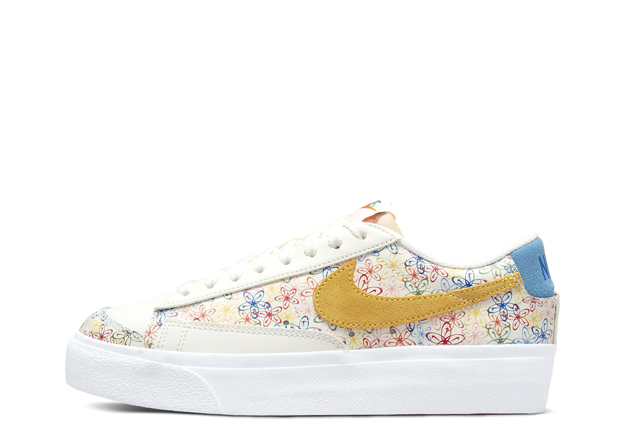 Nike Blazer Low Platform WMNS Flowers (2022) Sail/Vivid Sulphur/Game Royal/University Blue sneaker – authenticated on KLEKT
