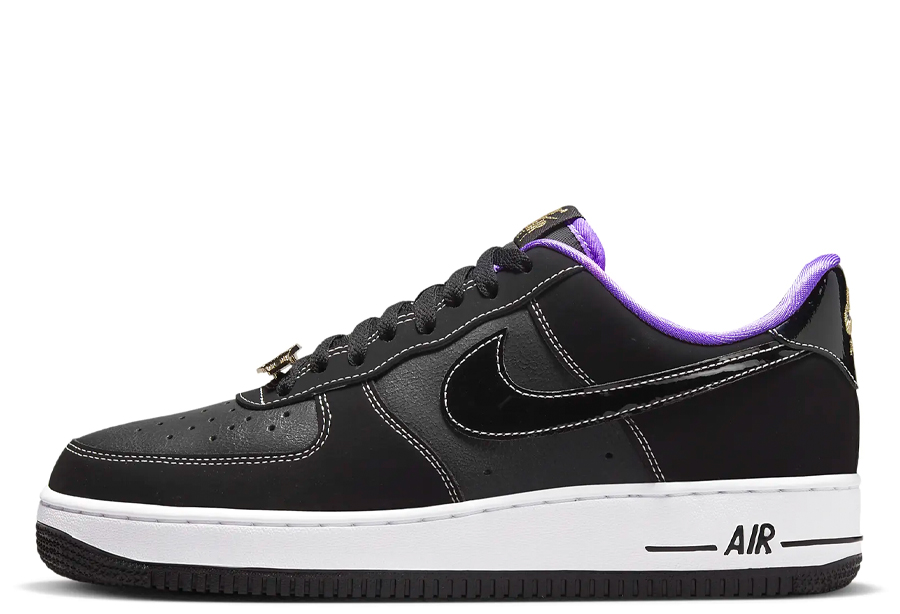 Nike Air Force 1 World Champ Lakers Black (2022) Black/Iron Grey/White/Black sneaker – authenticated on KLEKT