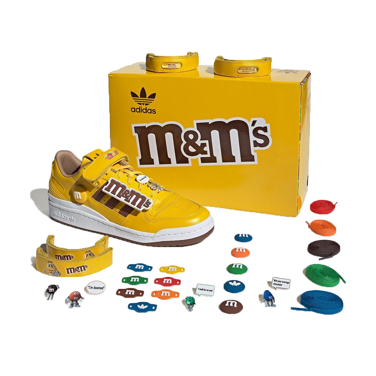 Adidas x M&M's Forum Low (2022) YELLOW/BROWN/FOOTWEAR WHITE sneaker – authenticated on KLEKT