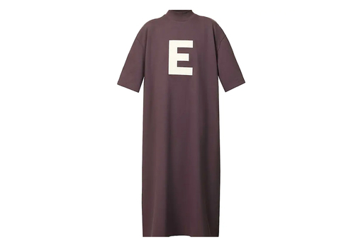 Fear Of God ESSENTIALS Logo Appliqué Cotton Jersey Midi Dress Plum (2023)