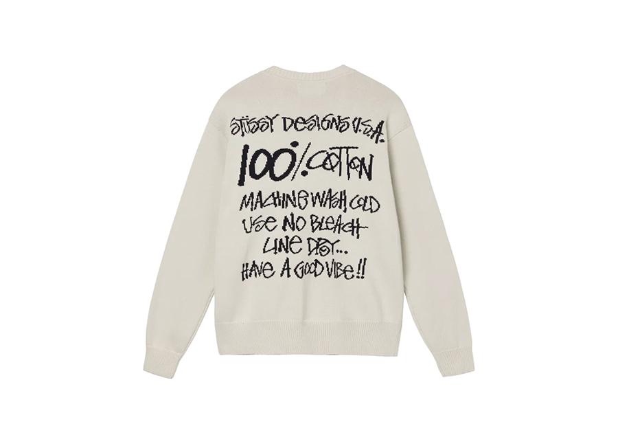 Stussy Care Label Sweater Natural (FW22) NATURAL sneaker – authenticated on KLEKT