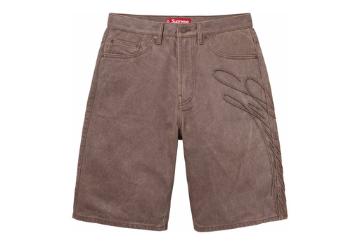 Supreme Script Baggy Denim Short Brown (SS24)