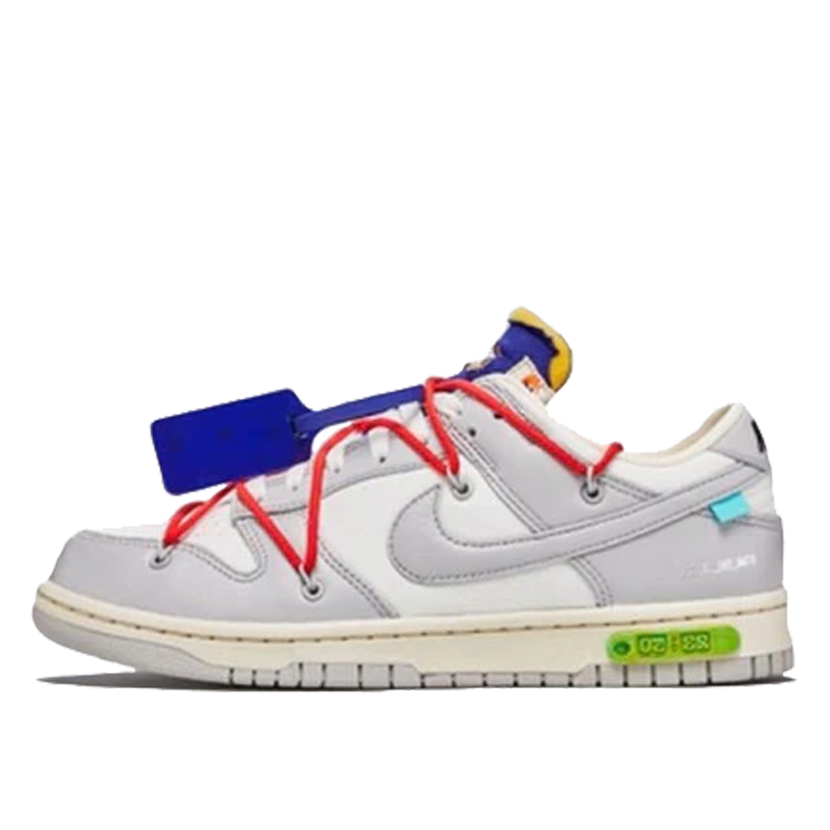 Nike x Off-White Dunk Low 'Lot 23' (2021) WHITE/NEUTRAL GREY-VOLT-RED sneaker – authenticated on KLEKT
