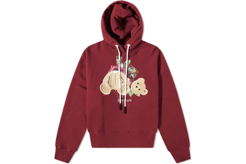 Palm Angles x END Bear Rose Hoodie Burgundy (FW21)
