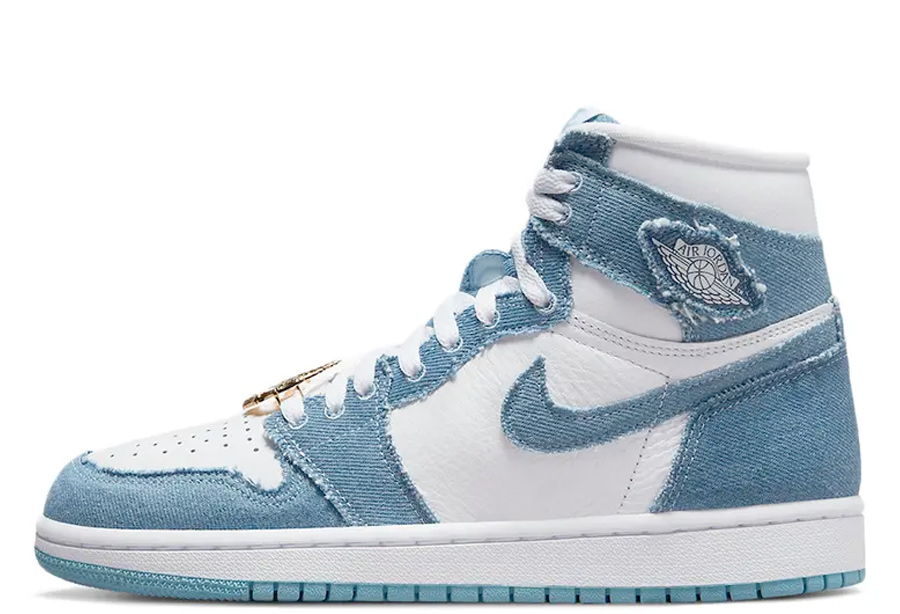 Air Jordan 1 WMNS High OG 'Denim' (2022) White/Worn Blue/Metallic Gold sneaker – authenticated on KLEKT