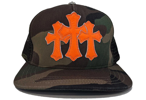 Chrome Hearts Cemetery Trucker Hat Camo/Orange