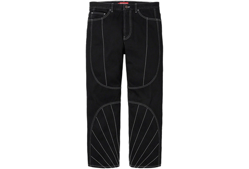 Supreme Radial Embroidered Denim Loose Fit Black (FW23)